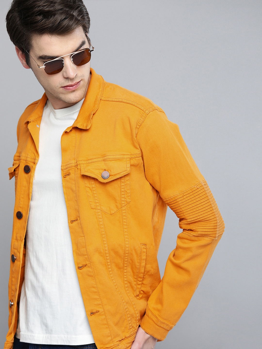 Enjoy 204+ denim jacket yellow colour latest