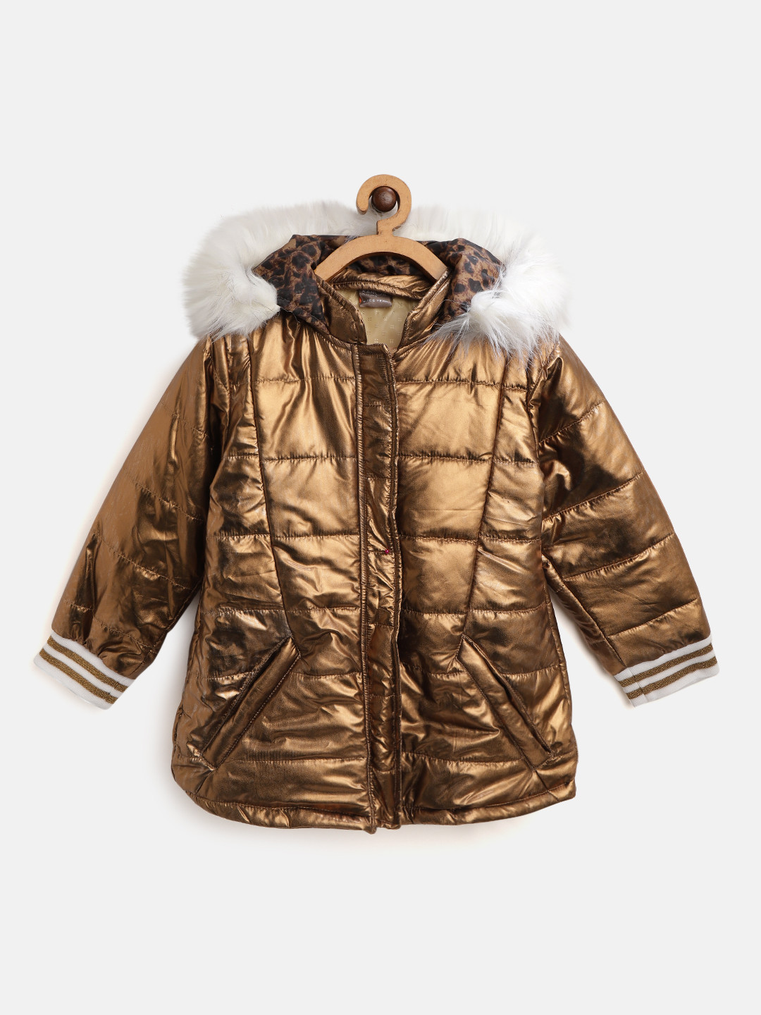 Hooded Parka Parka With Multi Coloured Fur Rainbow Multicolour