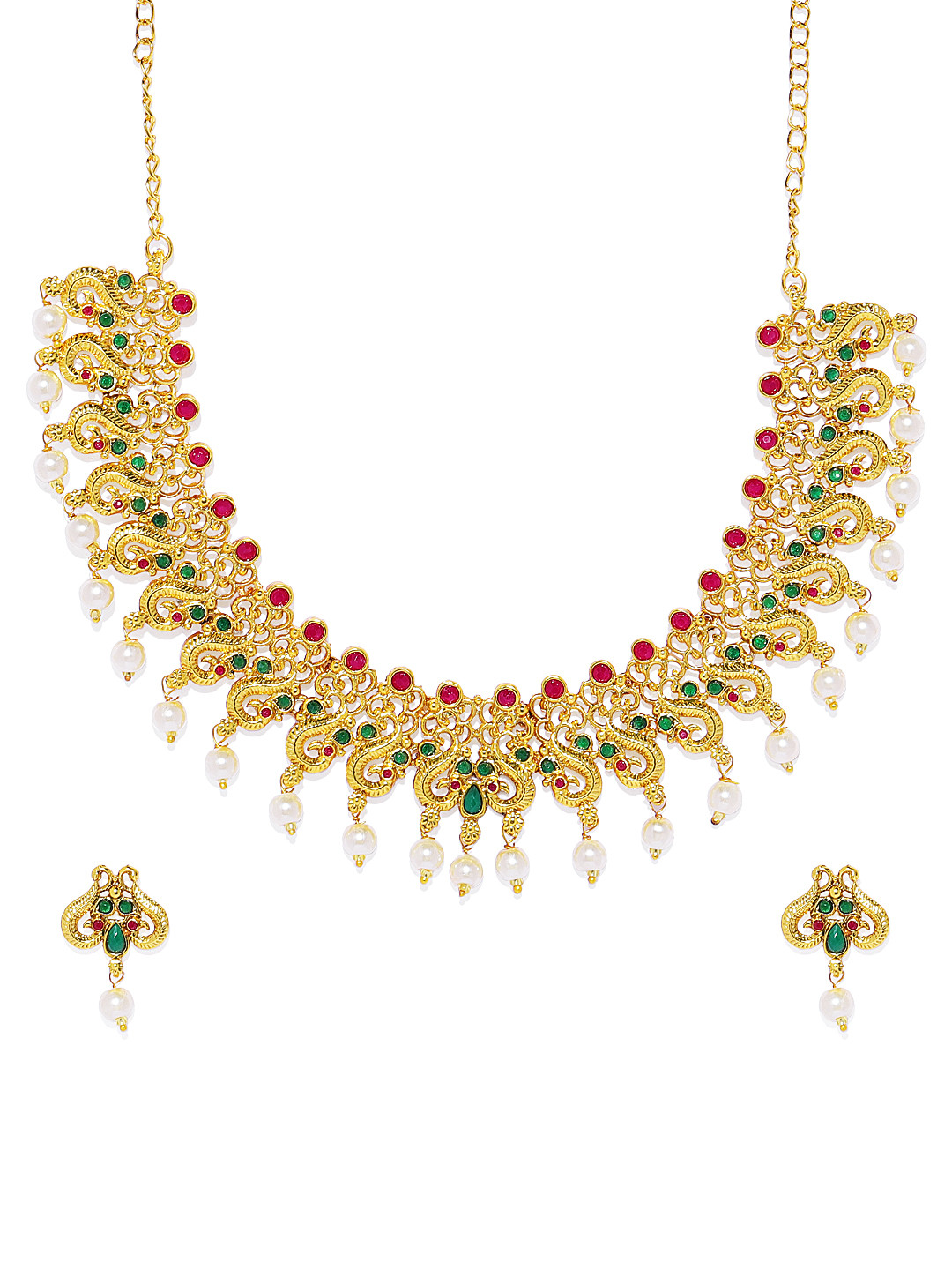 ASMITTA JEWELLERY Gold-Plated & Green Jewellery Set