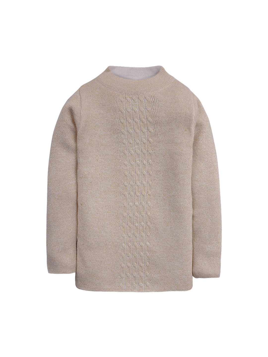RVK Girls Beige Solid Sweater