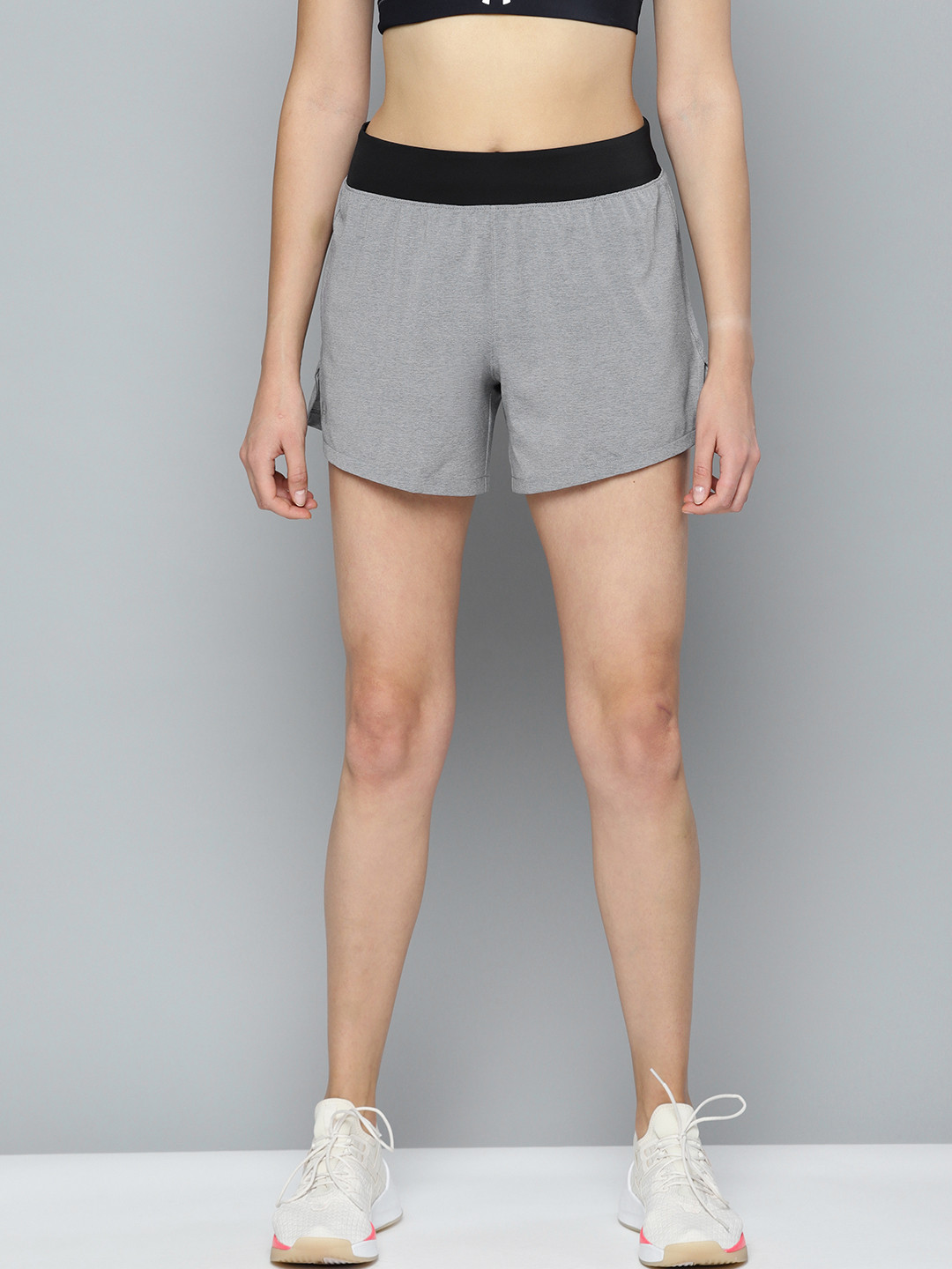 UNDER ARMOUR Women Grey Melange Launch SW 5'' Running Shorts