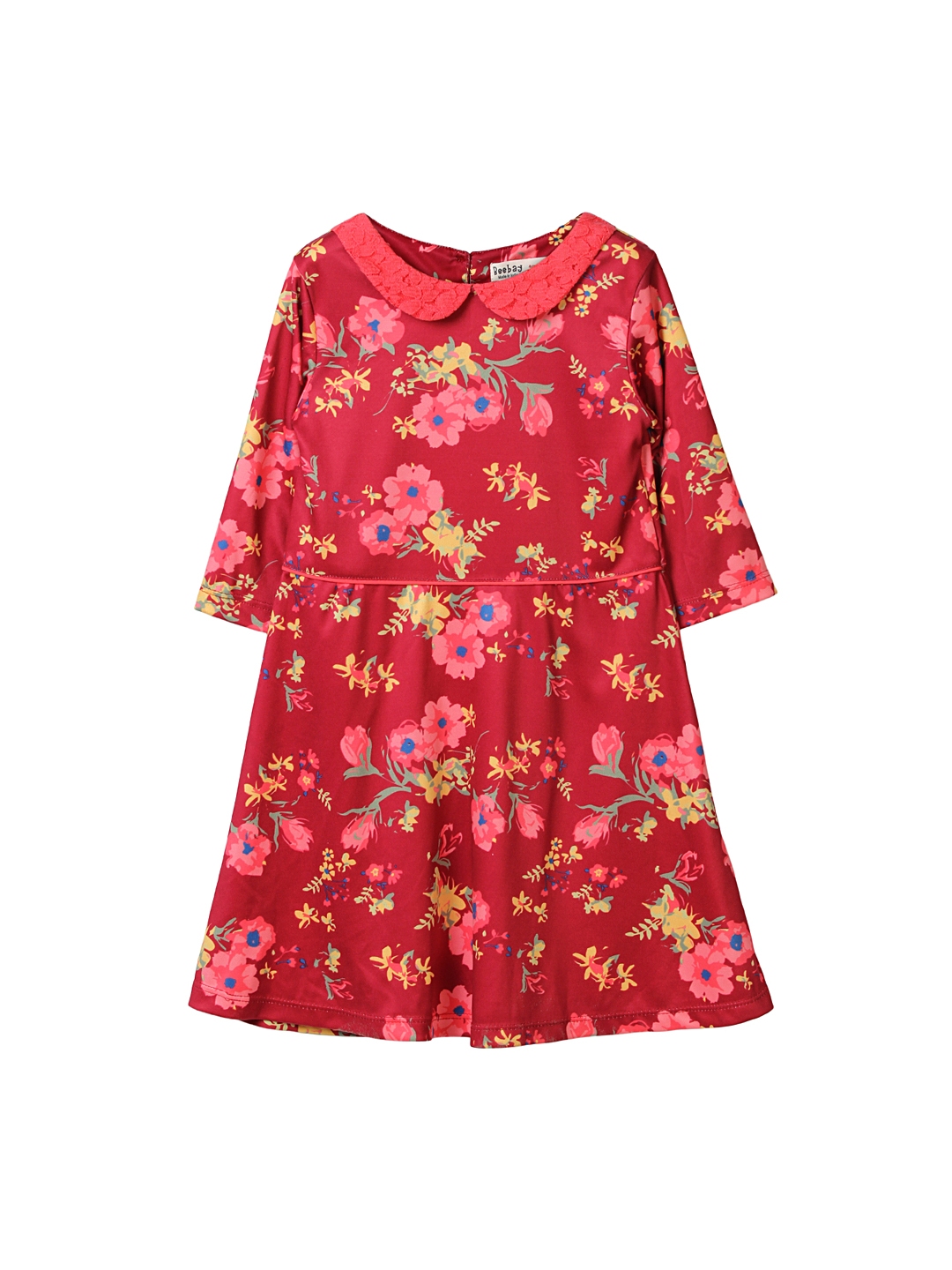 Buy Be Girls Red Printed A Line Dress - Dresses for Girls 1080263