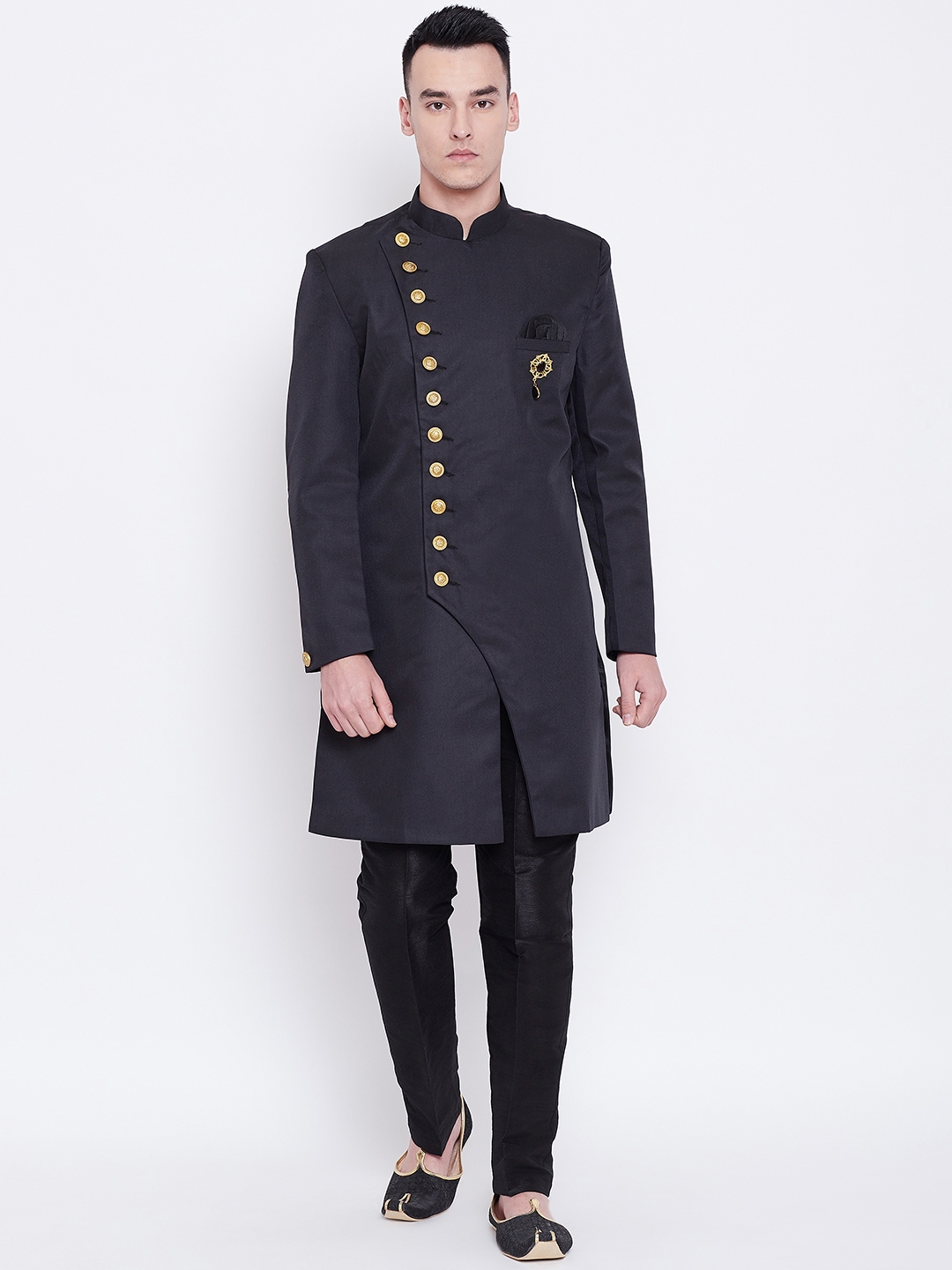 Buy SG RAJASAHAB Men Black Solid Sherwani Sherwani for Men 10804600 Myntra