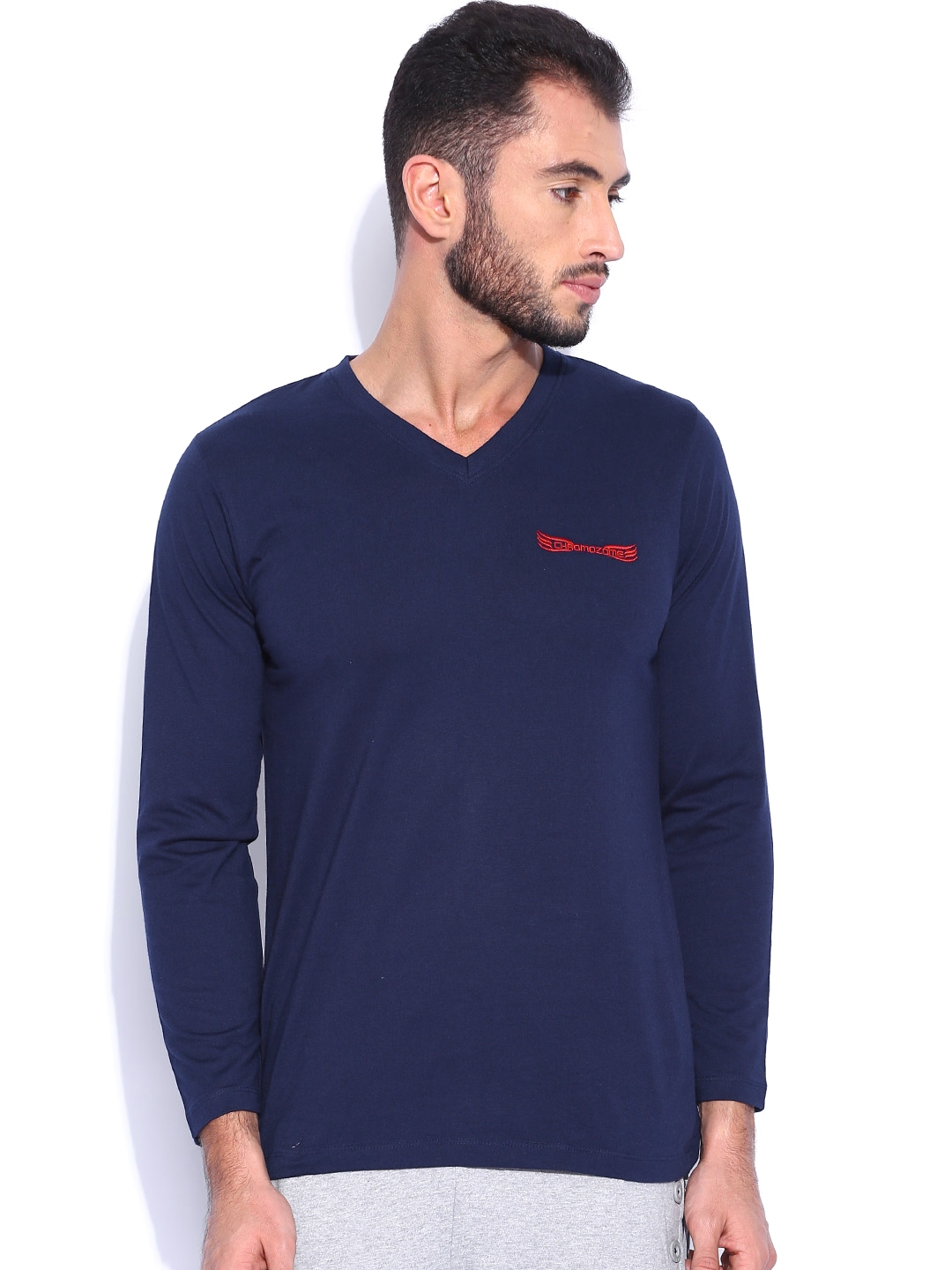 Buy Chromozome Navy Lounge Pure Cotton T shirt OS 7 Tshirts for Men 1080555 Myntra