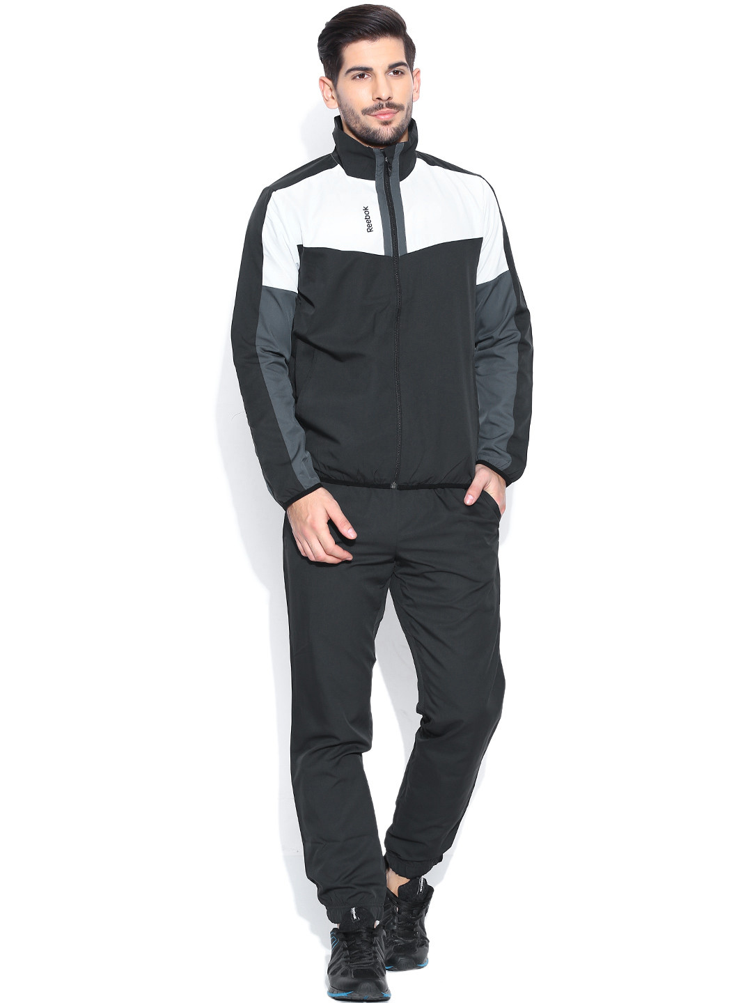 Charcoal Tracksuits Reebok Tracksuit Myntra Buy Reebok Track Pants