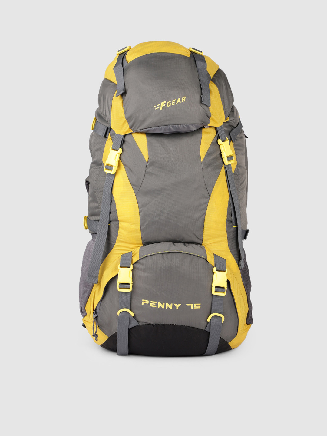 F Gear Unisex Yellow & Grey Penny 75 Litres Rucksack