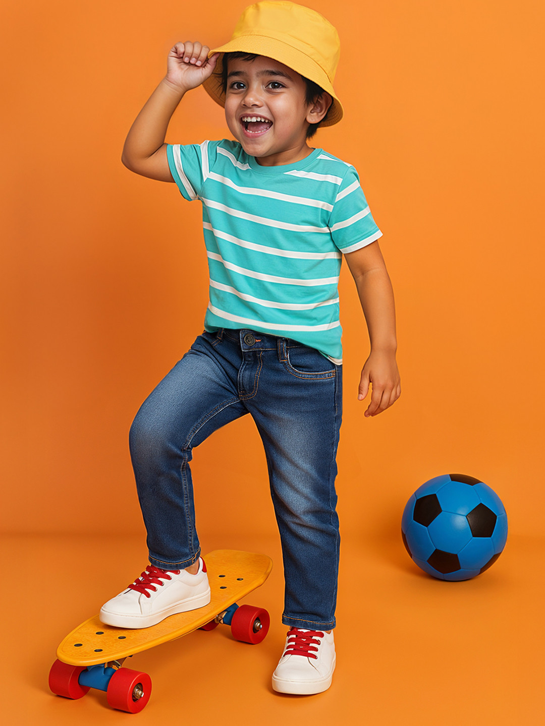 TALES & STORIES Boys Blue Slim Fit Mid-Rise Clean Look Denim Jeans