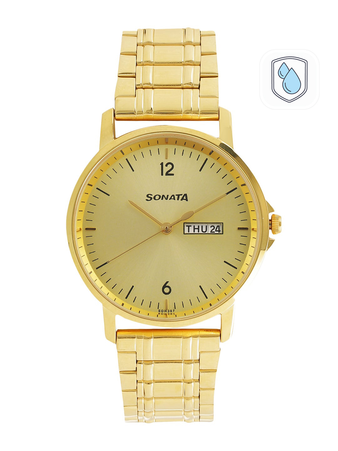 Sonata Essentials Men Gold Analogue watch NL77083YM03