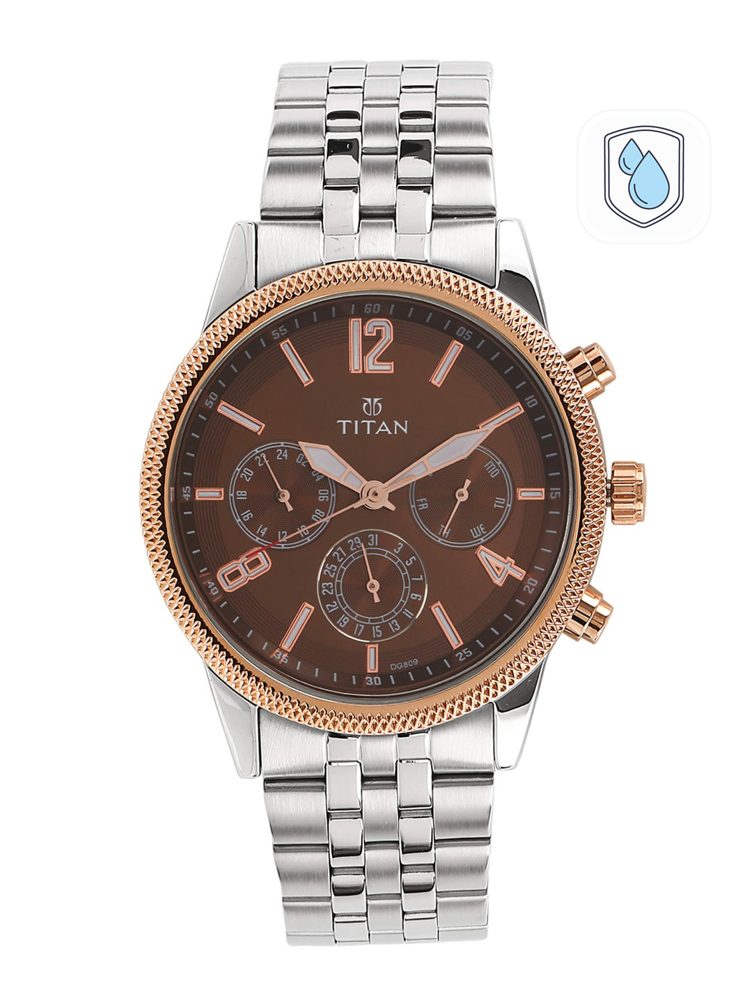 Titan Men Brown Analogue Watch 1734KM03