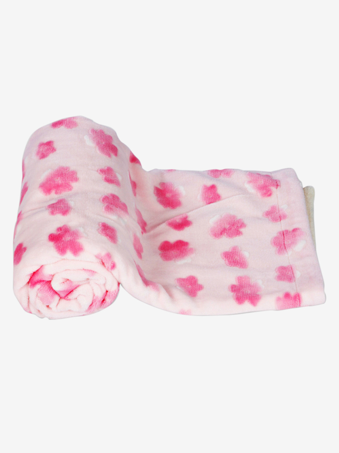 MeeMee Kids Pink & White Floral Mild Winter 300 GSM Double Bed Blanket