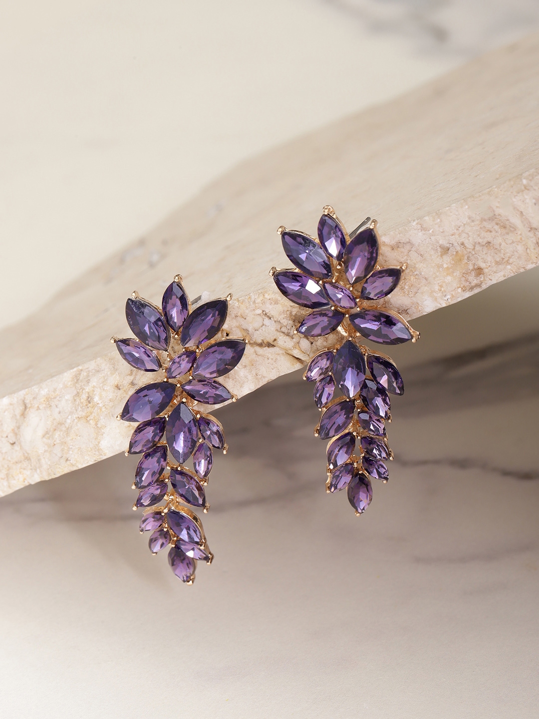 Purple gold earrings on sale