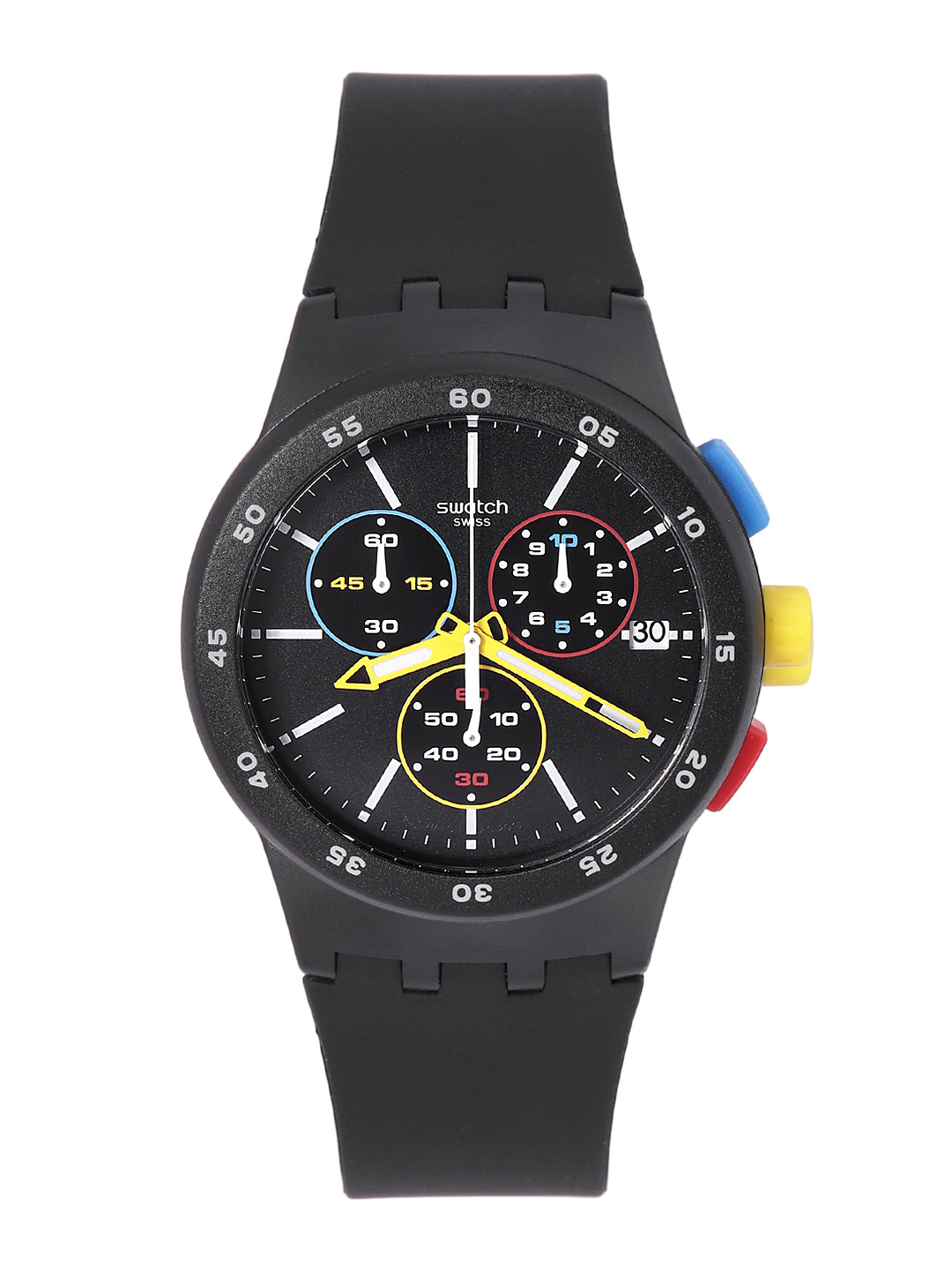 Swatch BauSwatch Unisex Black Water Resistant Analogue Watch SUSB416