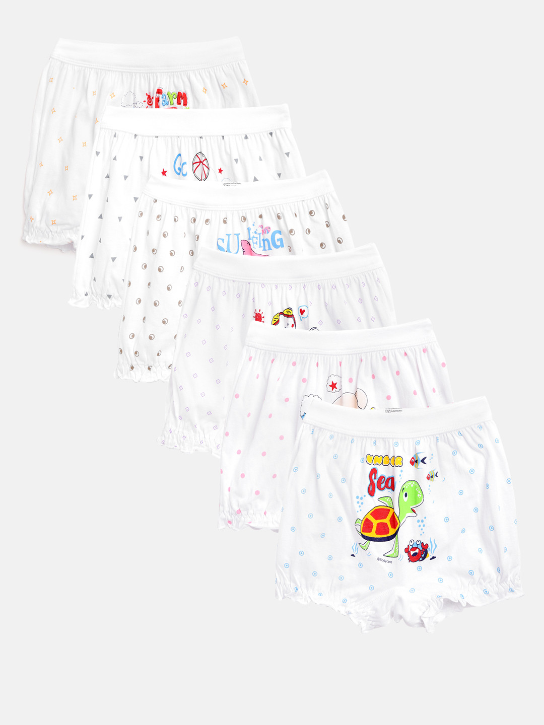 Bodycare Kids Pack of 6 Assorted Printed Bloomer Briefs 305ABCDEF_65