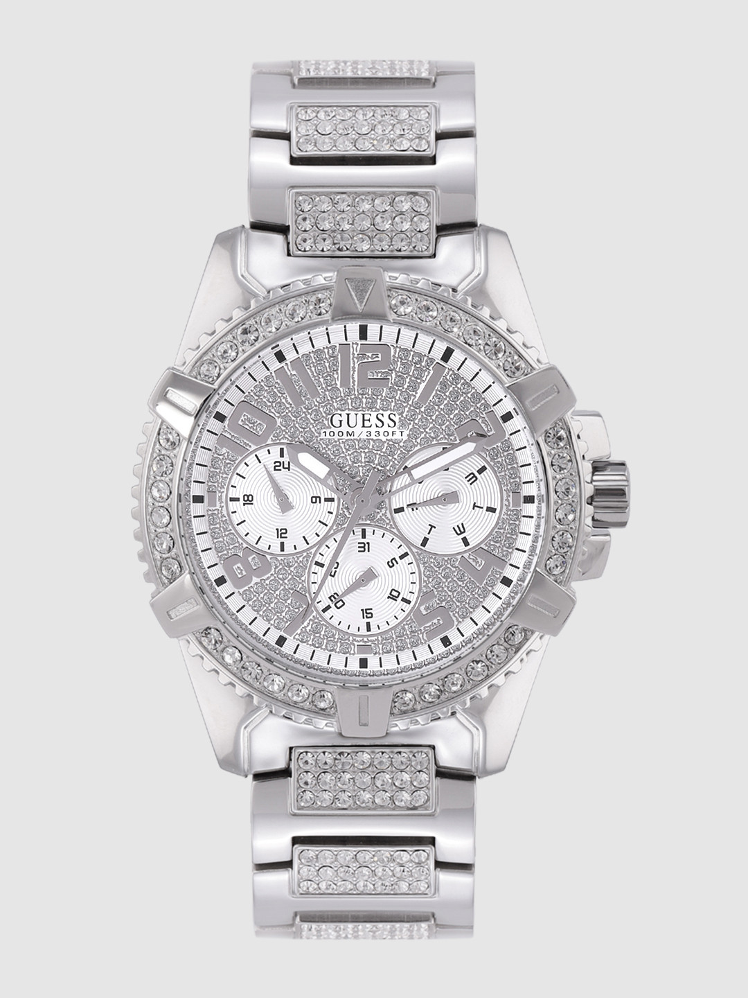 GUESS Men Silver-Toned Analogue Watch W0799G1