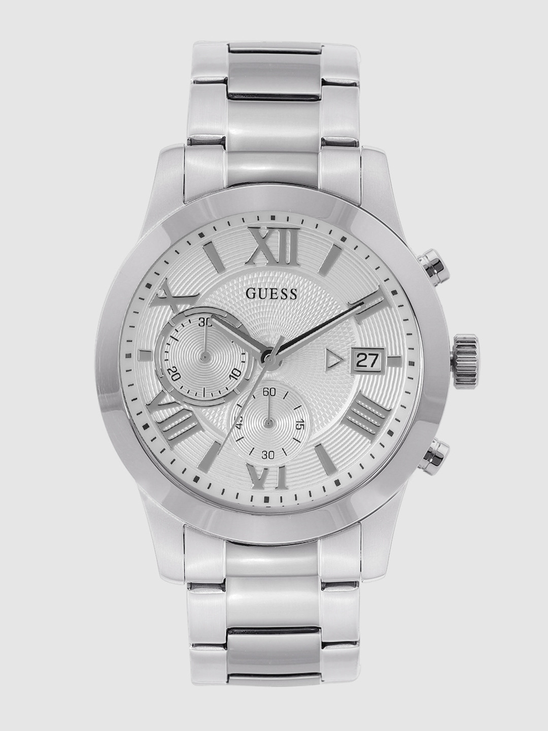GUESS Men Silver-Toned Chronograph Watch W0668G7
