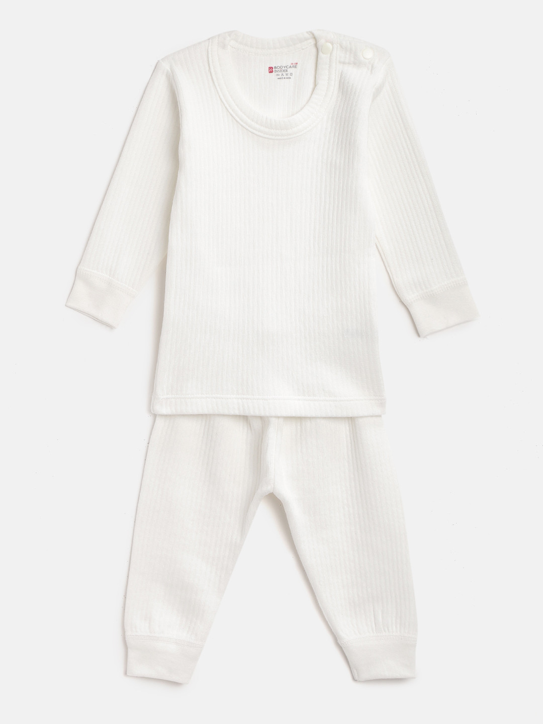 BODYCARE INSIDER Kids White Ribbed Thermal Set