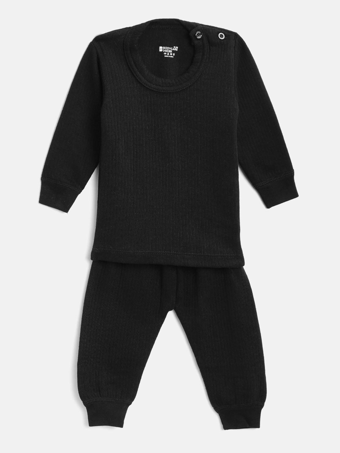 BODYCARE INSIDER Kids Black Ribbed Thermal Set
