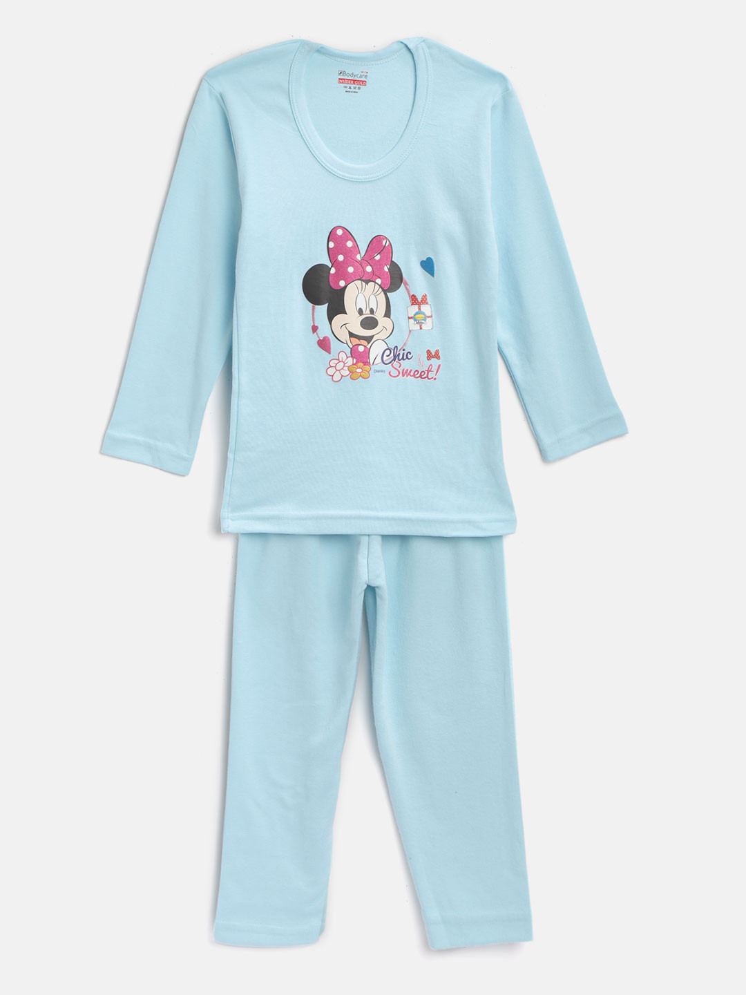 BODYCARE INSIDER Girls Blue Minnie Mouse Print Thermal Set