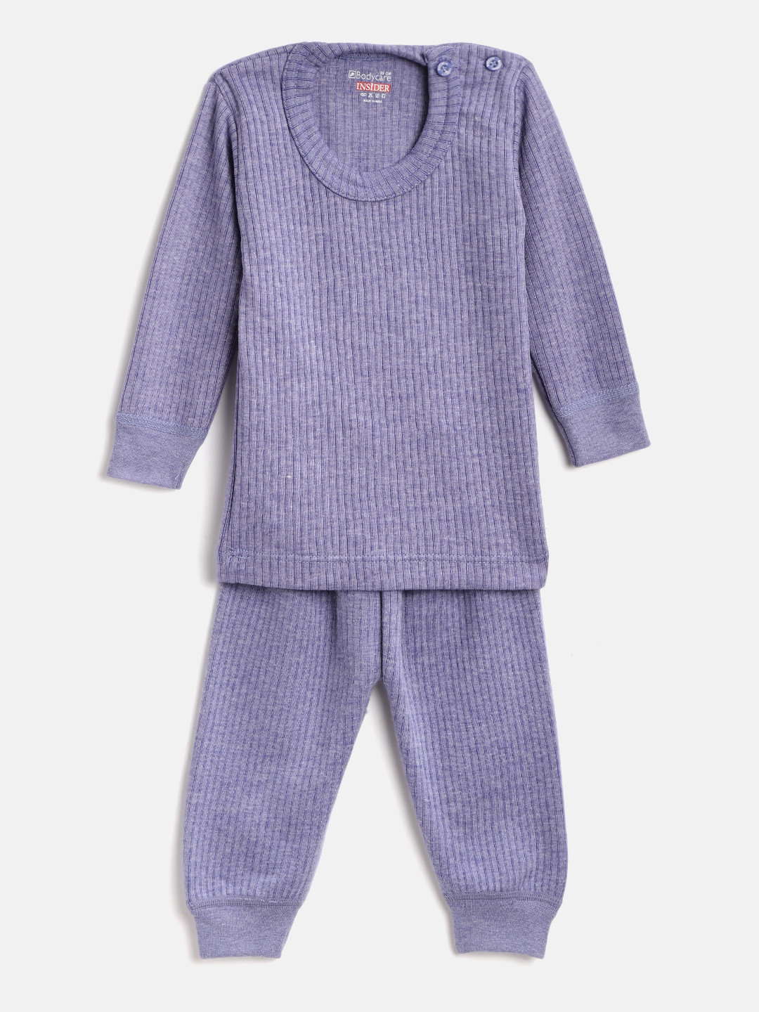 BODYCARE INSIDER Kids Anti-Bacterial Purple Ribbed Thermal Set