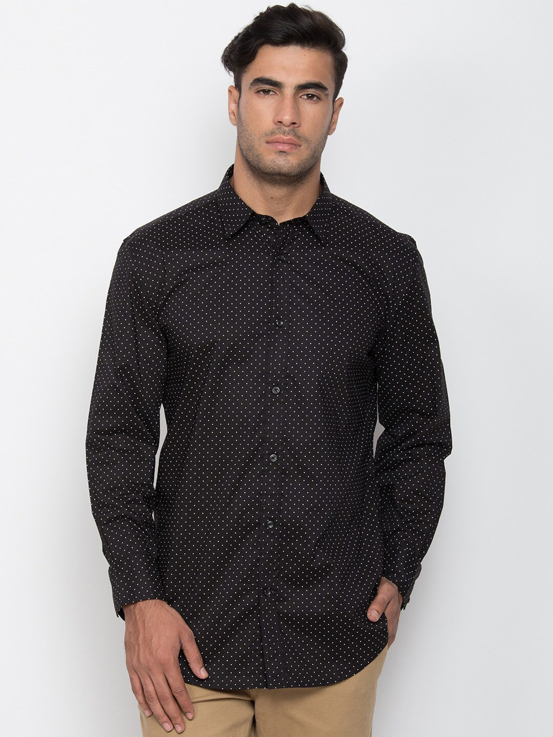 Antony Morato Men Black Slim Fit Printed Casual Shirt