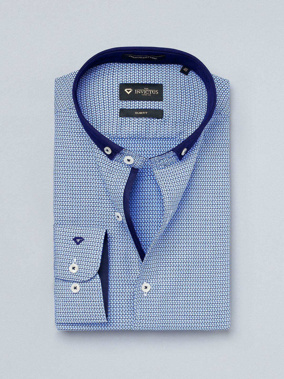 INVICTUS Blue Slim Fit Formal Shirt