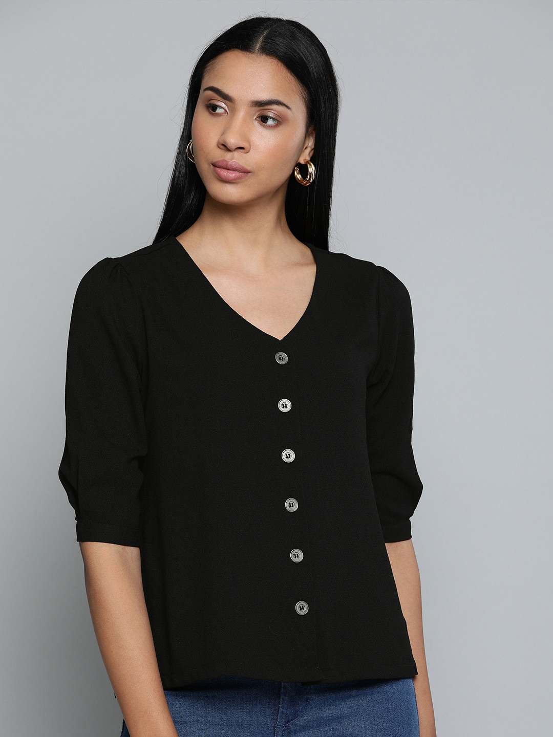 Chemistry Women Black Solid Top