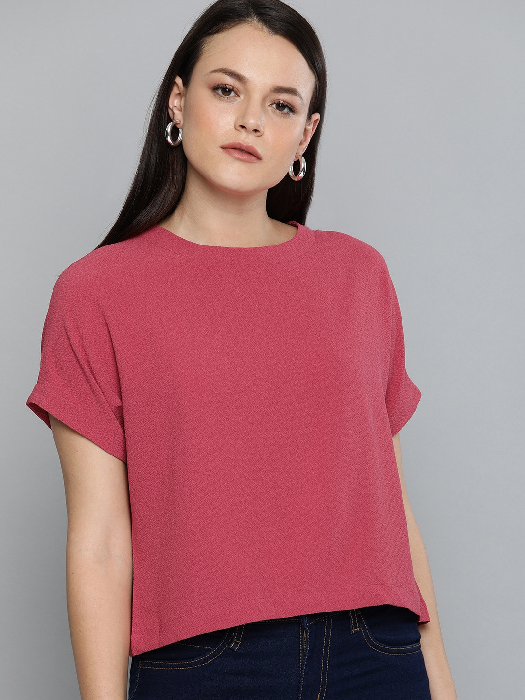 Chemistry Pink Top With Extended Sleeves