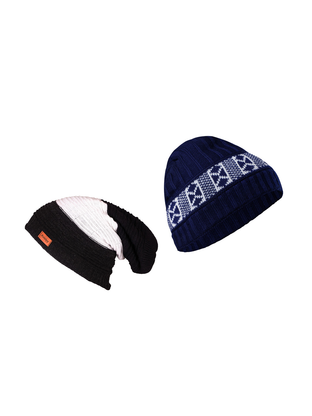Knotyy Men Pack of 2  Colourblocked Beanie