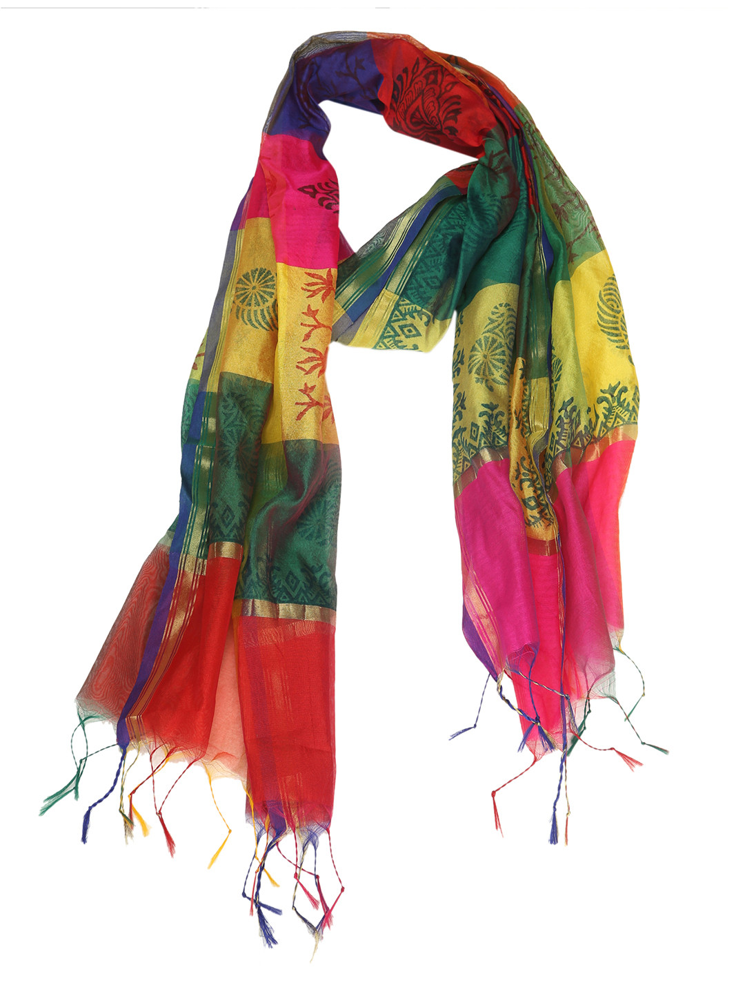 Dupatta Bazaar Multicoloured Printed Art Silk Dupatta