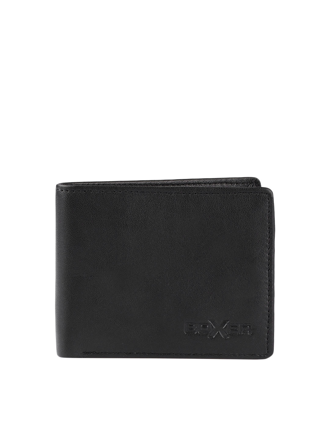 BOXER Men Black Solid Leather Two Fold Wallet BW1