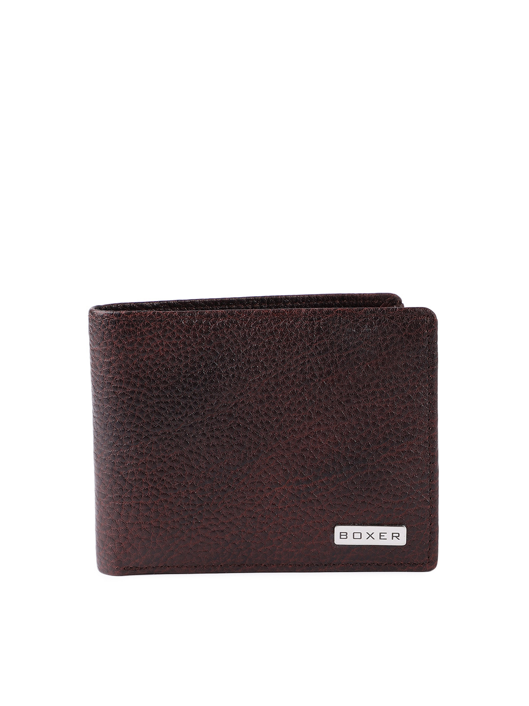 BOXER Men Brown Textured Leather Two Fold Wallet BW5