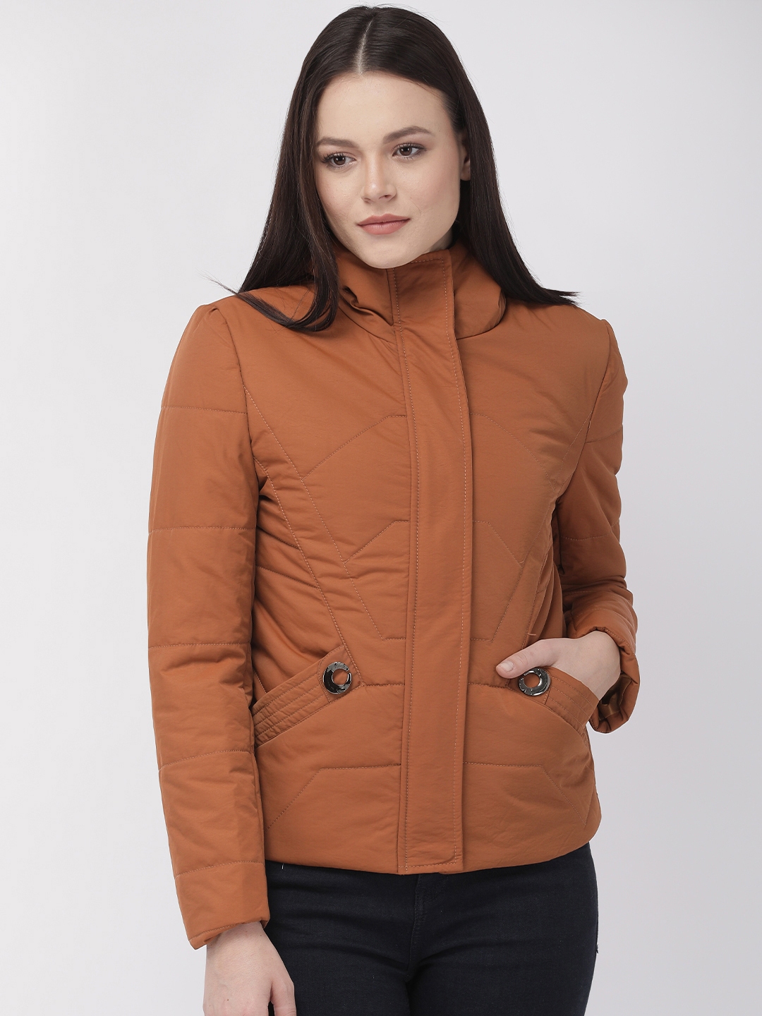 Buy Fort Collins Women Tan Brown Solid Lightweight Padded Jacket Jackets for Women 10905870 Myntra