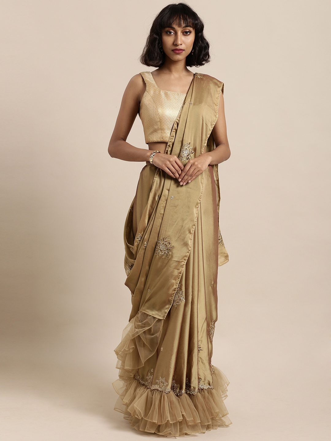 Frill saree hotsell on myntra