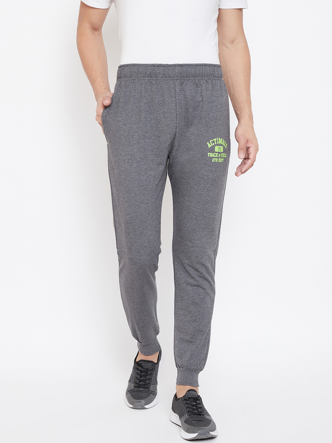ACTIMAXX Men Charcoal Grey Slim Fit  Joggers