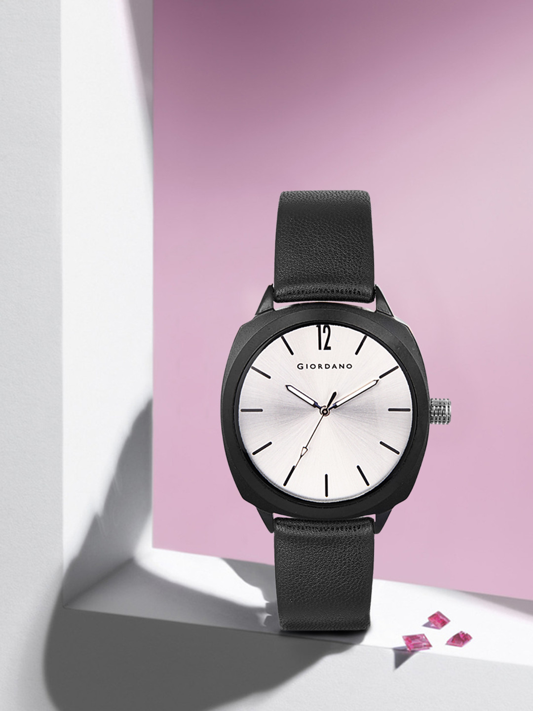 GIORDANO Men Silver-Toned & Black Analogue Watch GD-4022