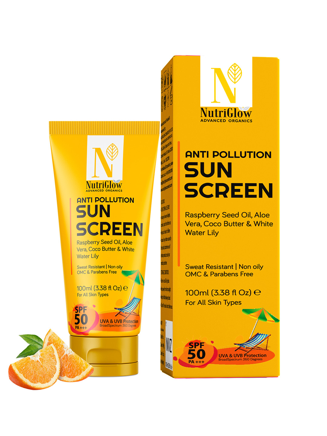 Nutriglow Advanced Organics  Anti-Pollution Sun Screen SPF 50 100 ml