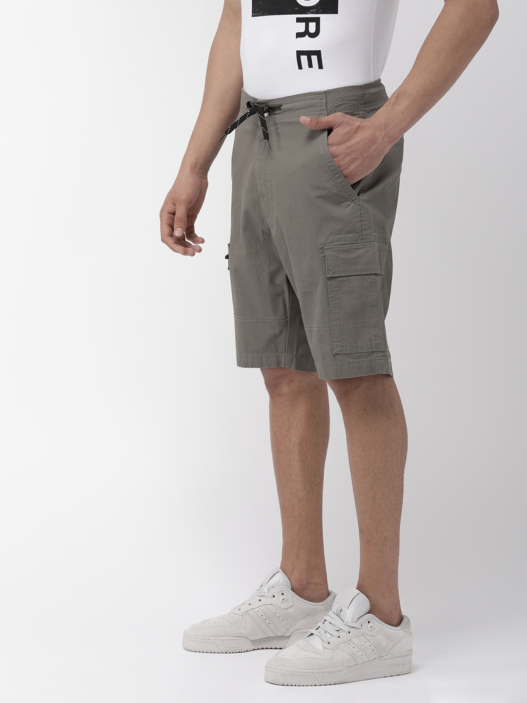 Buy Denizen From Levis Men Grey Solid Regular Fit Cargo Shorts Shorts for Men 10922562 Myntra