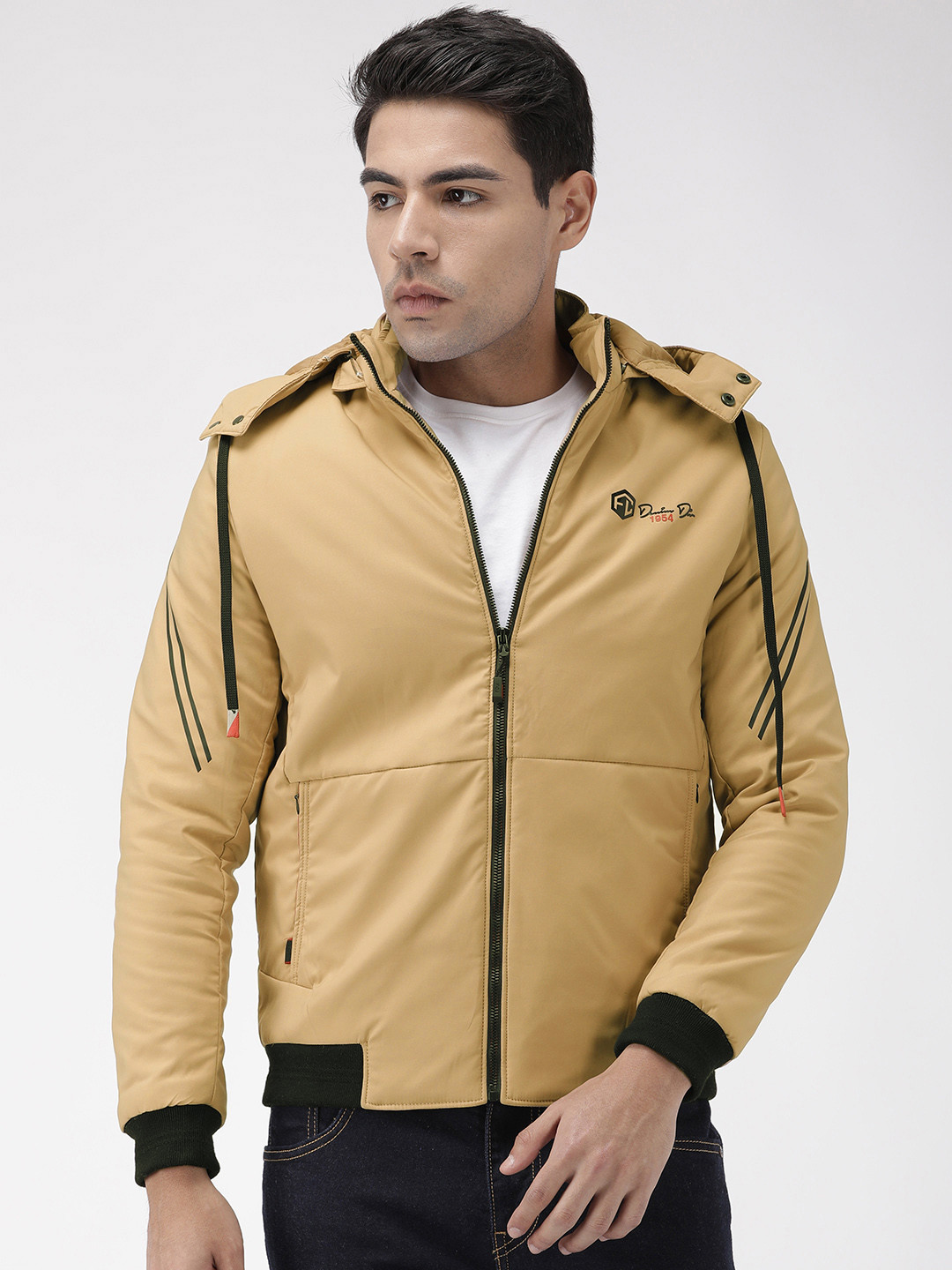 Buy Fort Collins Men Khaki Solid Padded Jacket Jackets For Men 10936602 Myntra