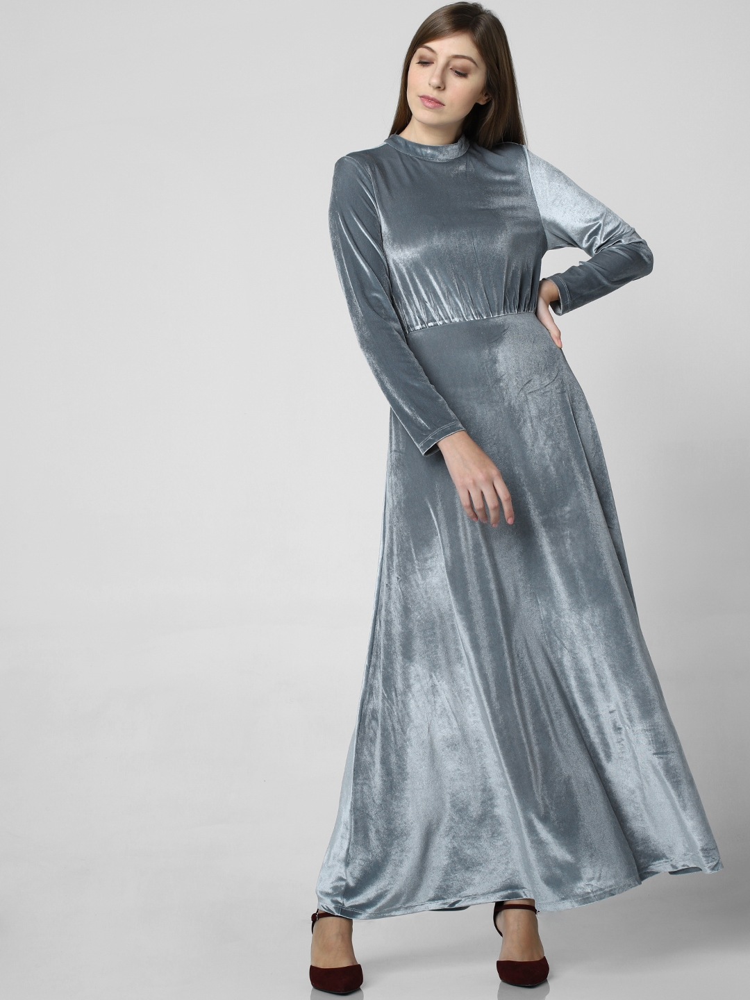 Vero Moda Blue Solid Maxi Dress - Dresses for Women 10936674 |