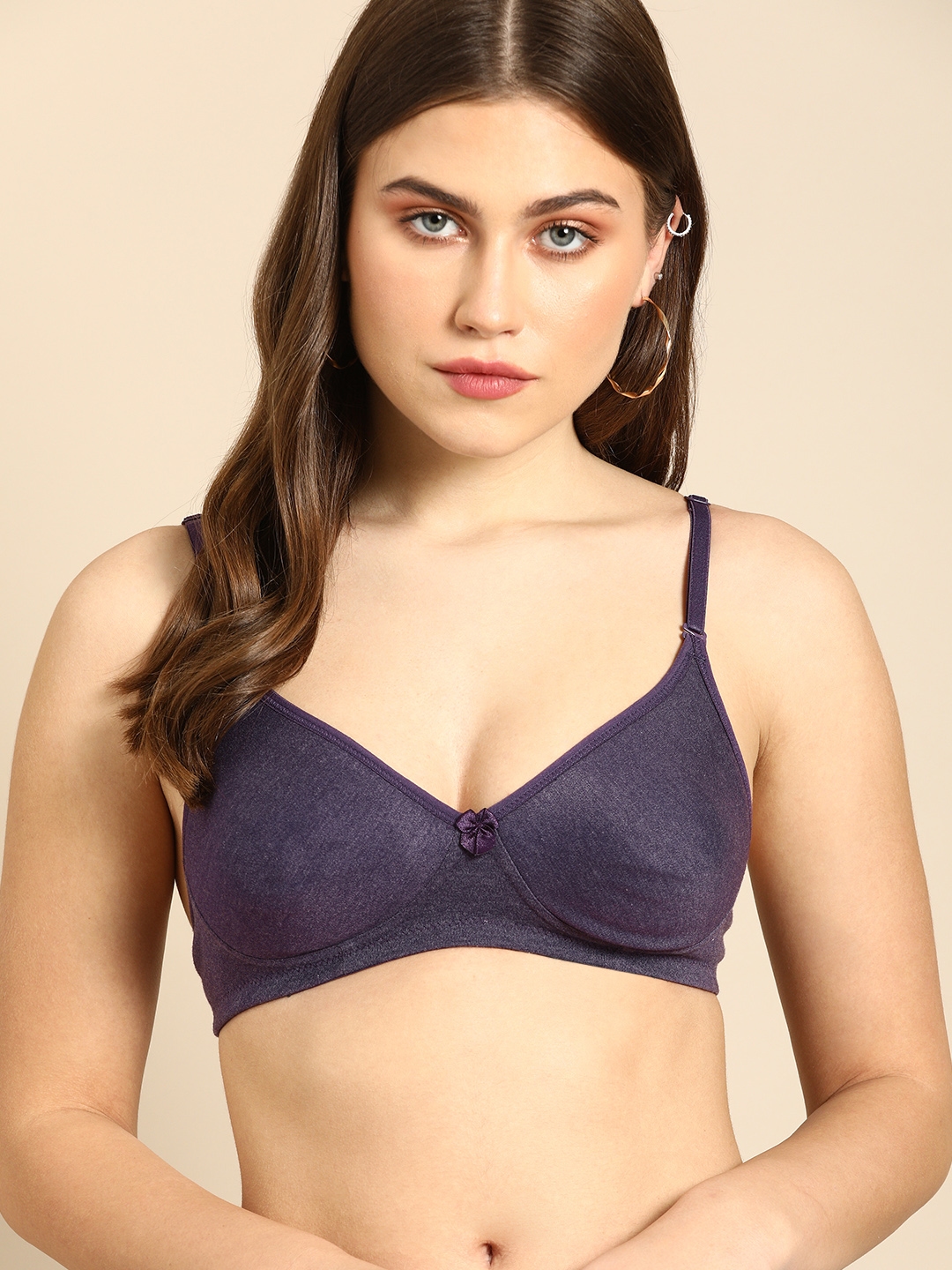Buy DressBerry Purple Solid Non Wired Lightly Padded Everyday Bra