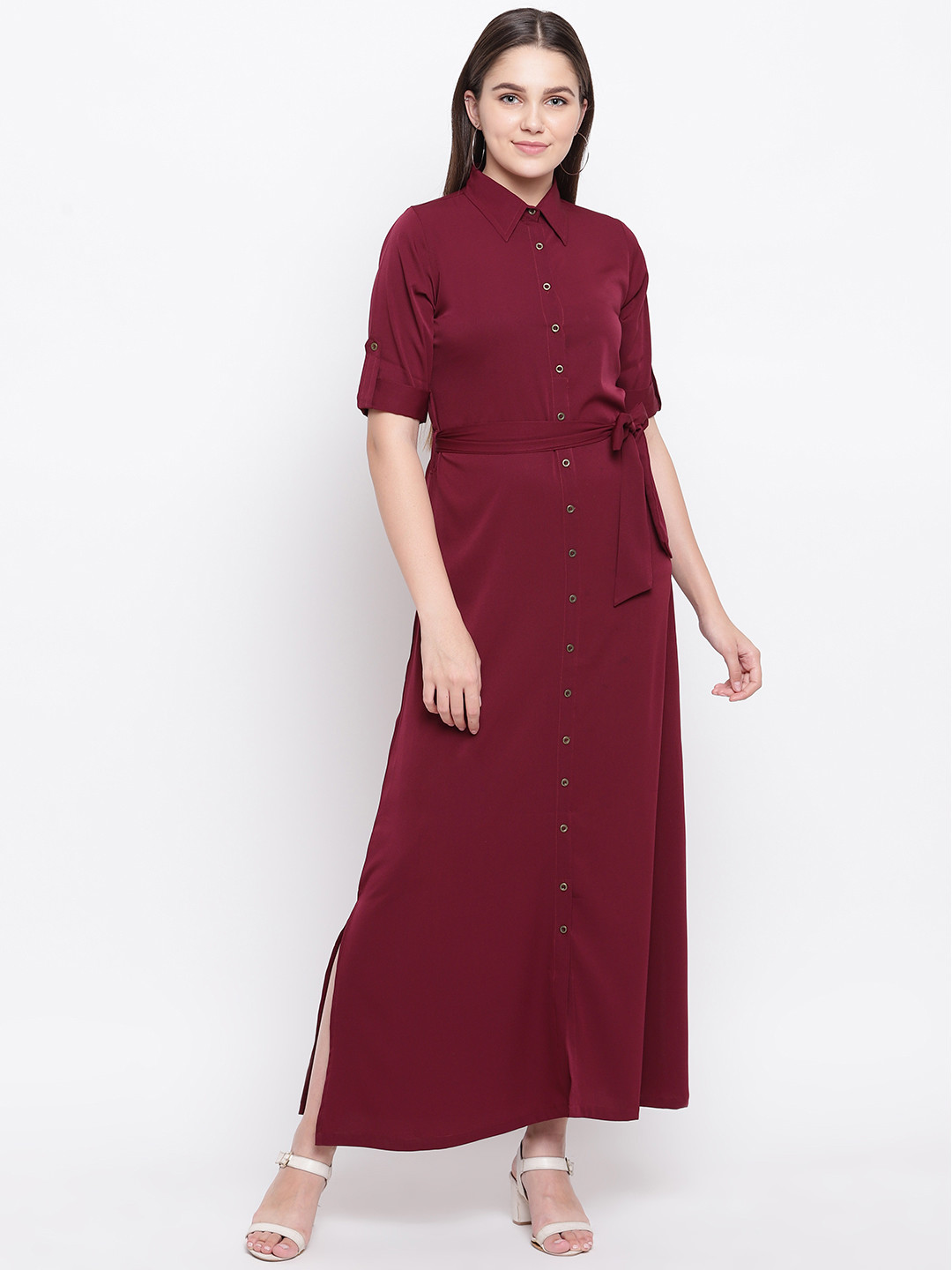 Uptownie Lite Women Button Down Shirt Maxi Dress