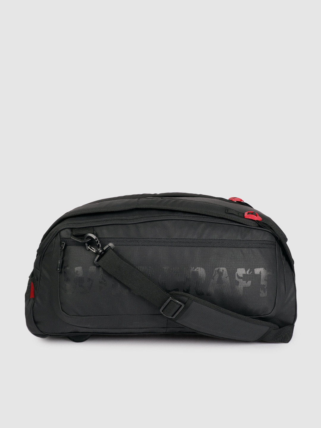 Wildcraft Unisex Black Printed Camper Medium Duffel Bag Cum Backpack