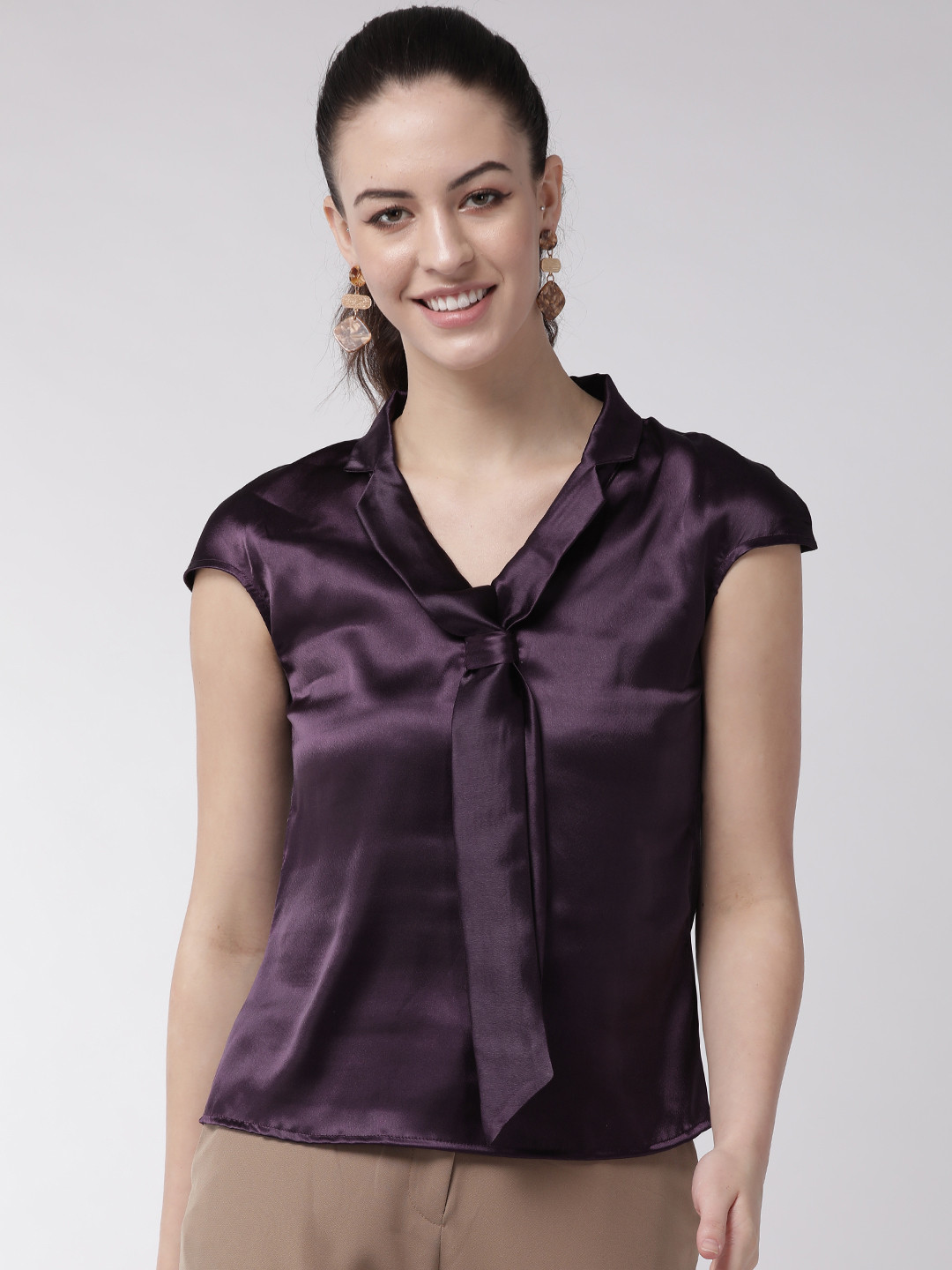 MISH Women Purple Solid Top