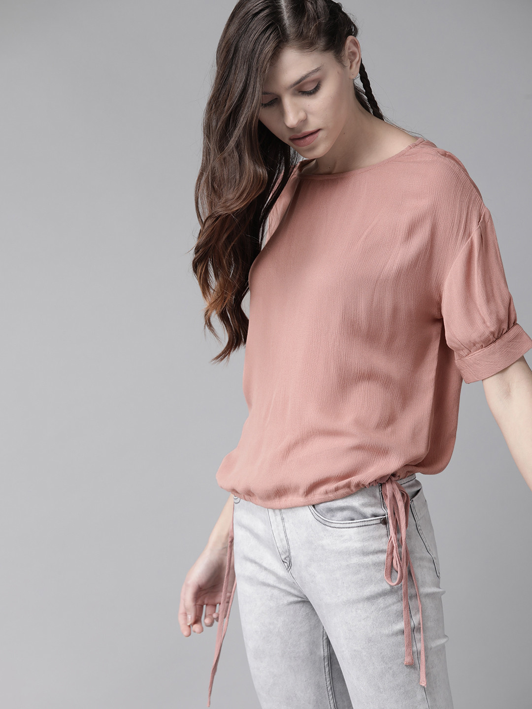 The Roadster Lifestyle Co Pink Blouson Top