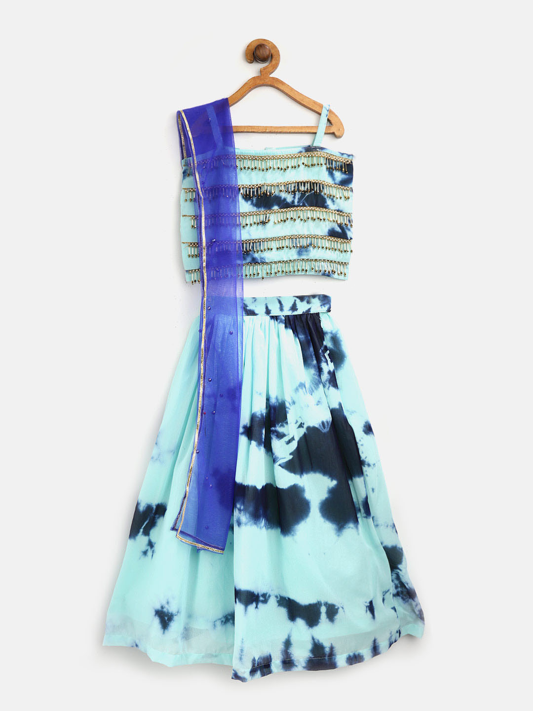 Fairies Forever Blue Dyed & Embellished Ready to Wear Lehenga & Blouse with Dupatta