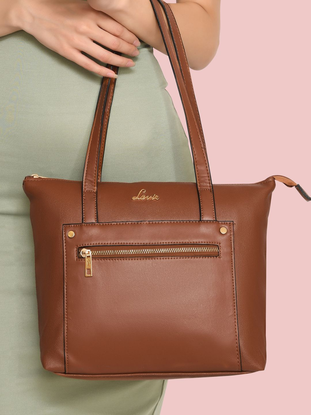 Lavie Skylon Women Tan Small Tote Bag