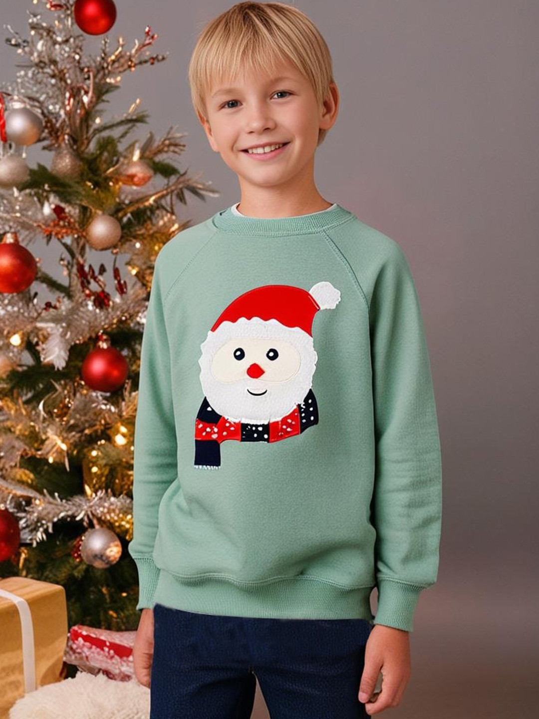 Cherry Crumble Kids Green Applique Sweatshirt