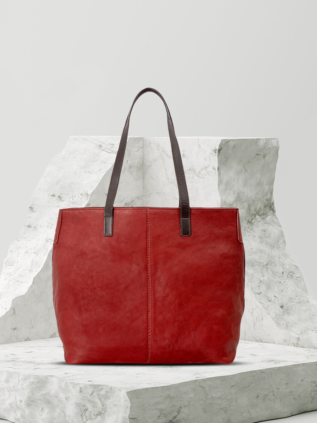 Hidesign Red Solid Leather Shoulder Bag