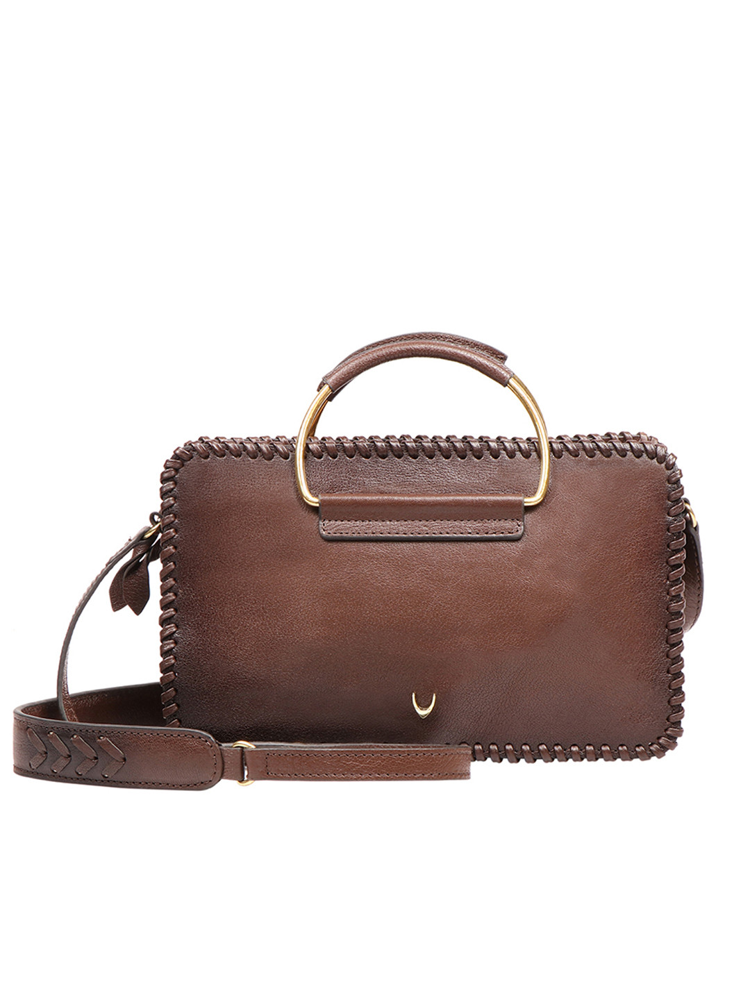 Hidesign Brown Solid Leather Handheld Bag