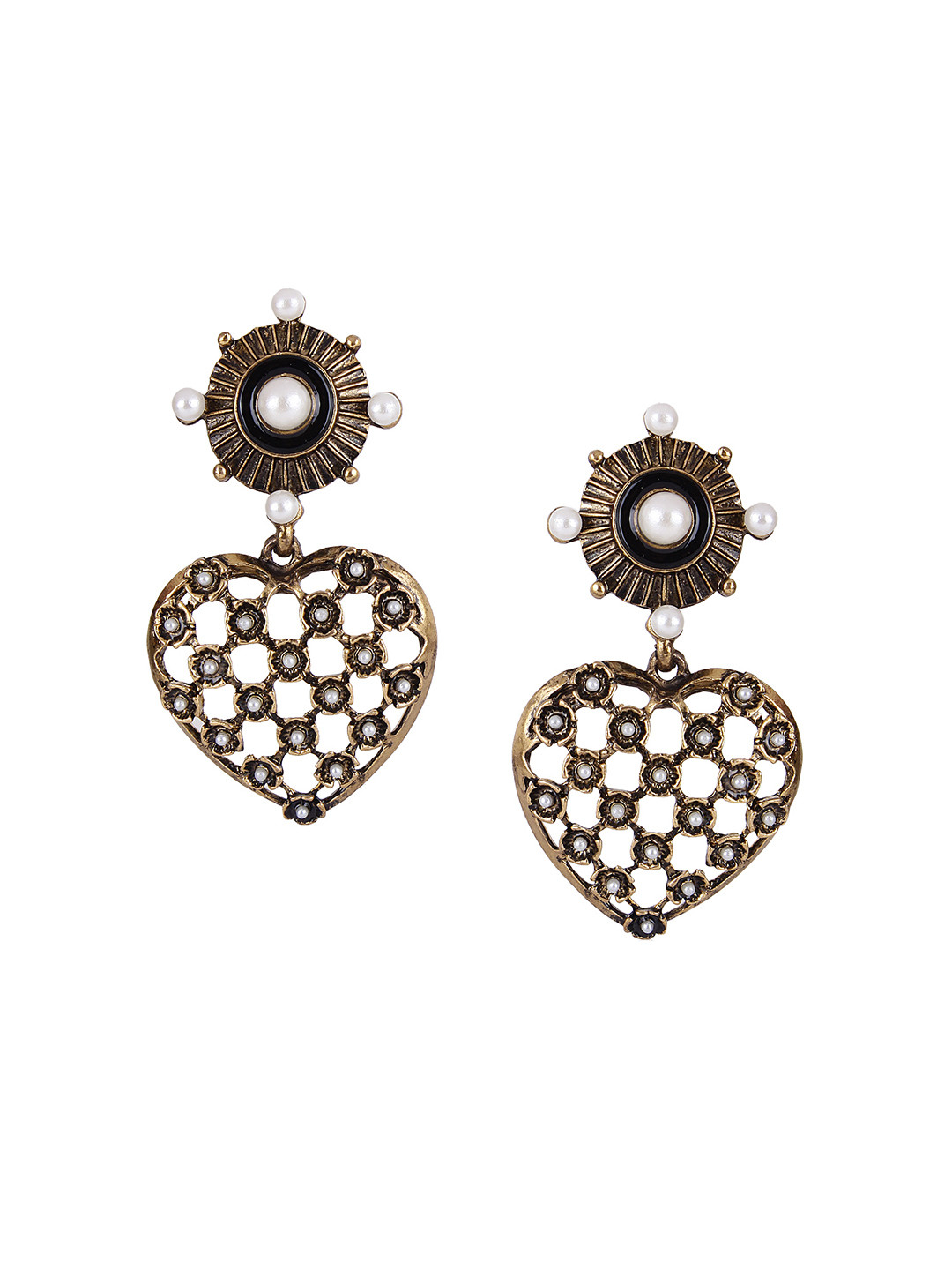 Shining Diva Fashion Gold-Toned Drop Earrings